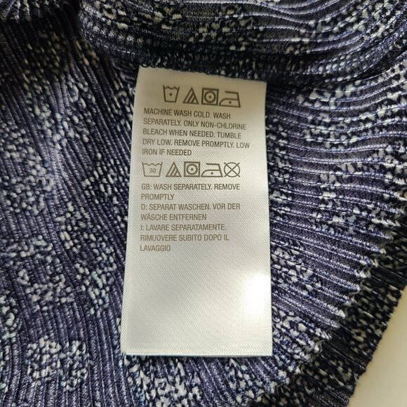 Blue Animal Print Asymmetric Tunic Top LP Petite QVC LS Office Casual Travel - Picture 5 of 13